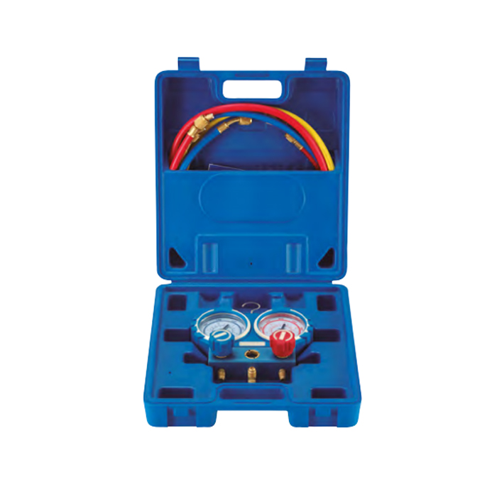 KIT PUENTE MANO. 80mm. ANALIZADOR R32, R407C, R410A y R134A + MALETIN + MANGUERAS VGM-2-R32-B